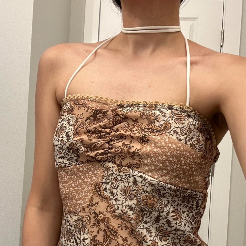 vintage paisley mid length summer dress